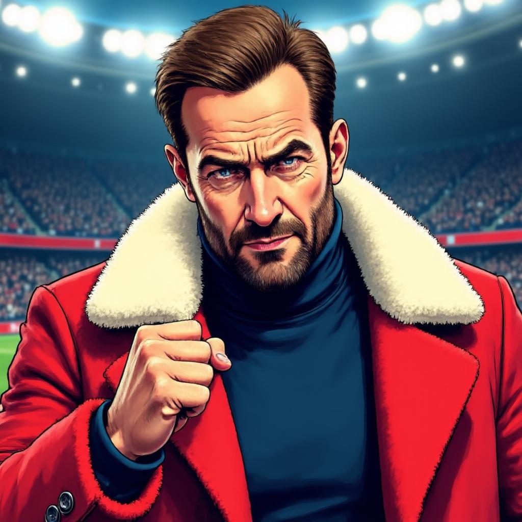 The Gaffer at kickoff, game on